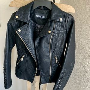 Guess Vegan Leather Biker Moto Jacket - XS